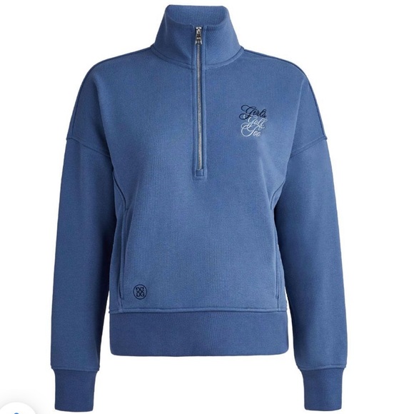 New G/FORE Womens Girls Golf Too French Terry Quarter Zip Golf Pullover Medium - Picture 2 of 4